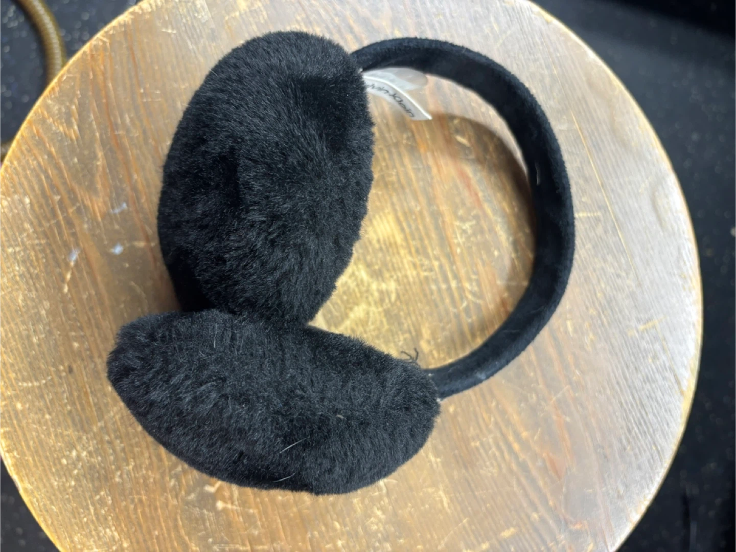 Calvin Klein Black Faux Fur Earmuffs