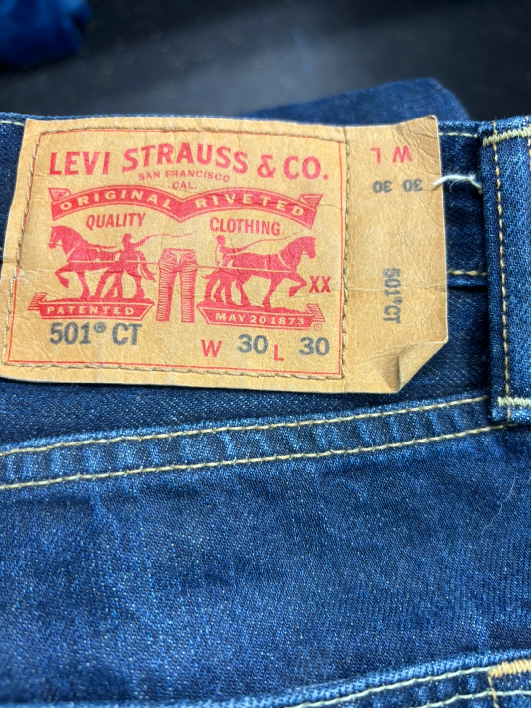 Levi's 501 CT Jeans W 30 L 30 Dark Wash Denim