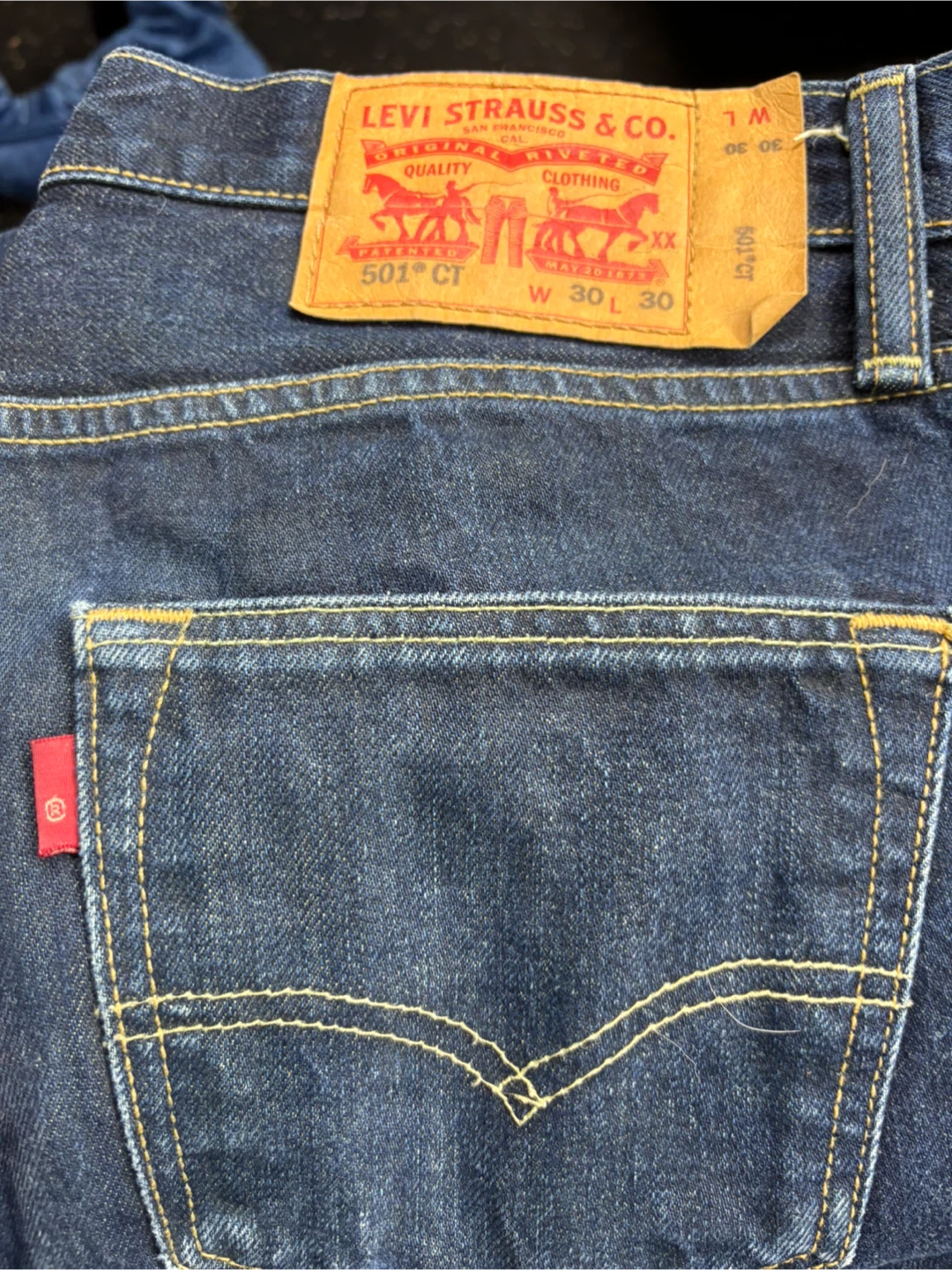 Levi's 501 CT Jeans W 30 L 30 Dark Wash Denim - photo 2