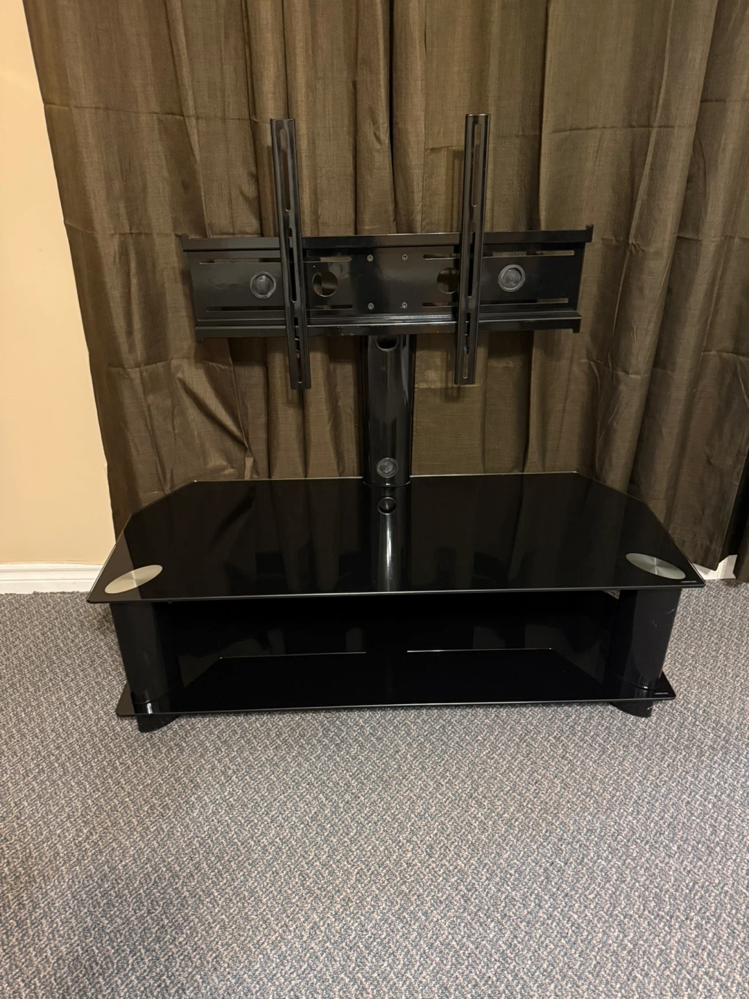 Black Glass TV Stand with Mount - photo 2