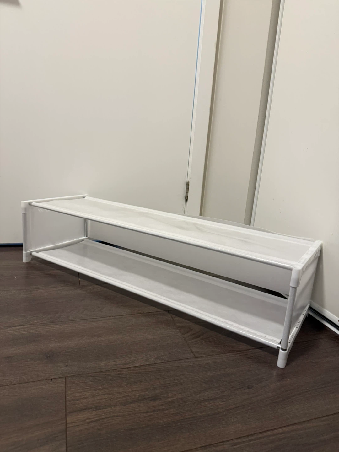 White 2-Tier Shoe Rack
