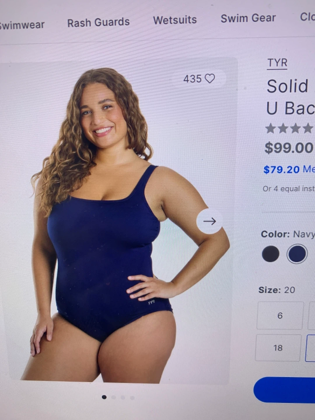 Swimsuit 20 navy blue Control Fit Swimsuit Size 20