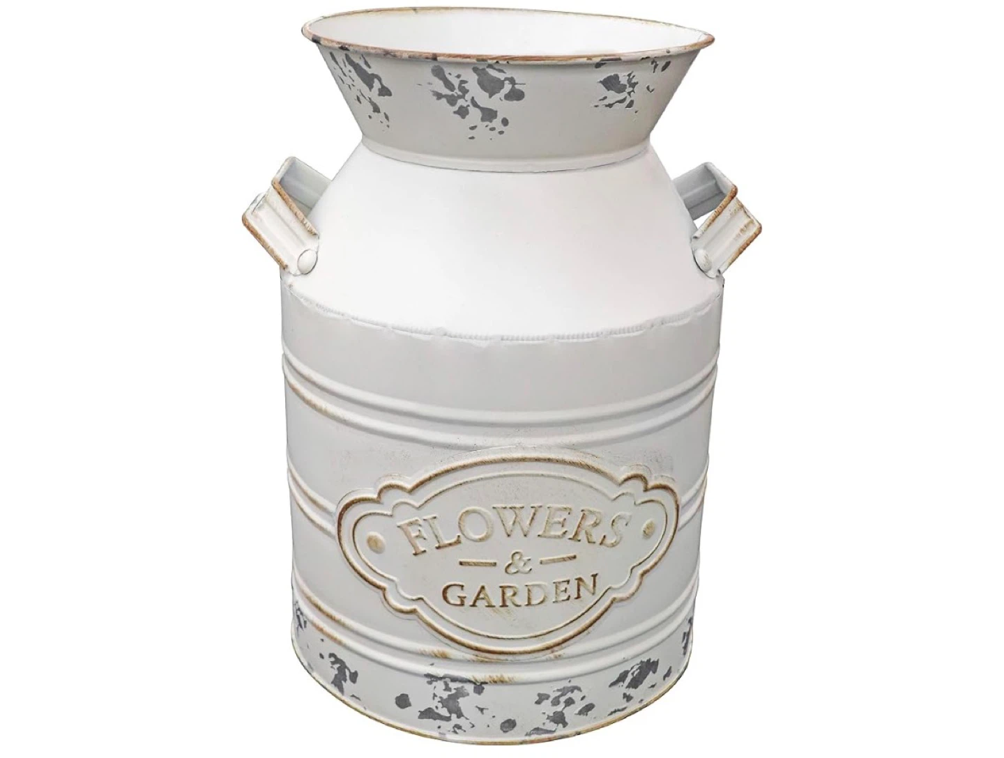 White Decorative Milk Can Vase - Flowers & Garden