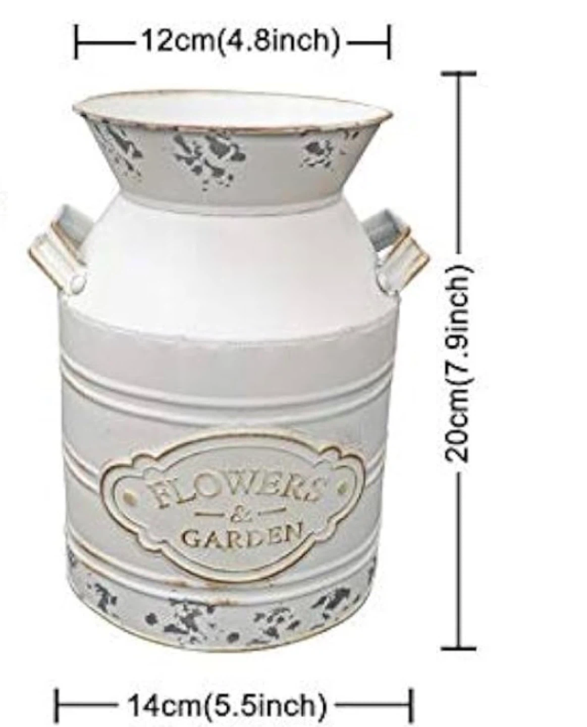 White Decorative Milk Can Vase - Flowers & Garden - photo 4