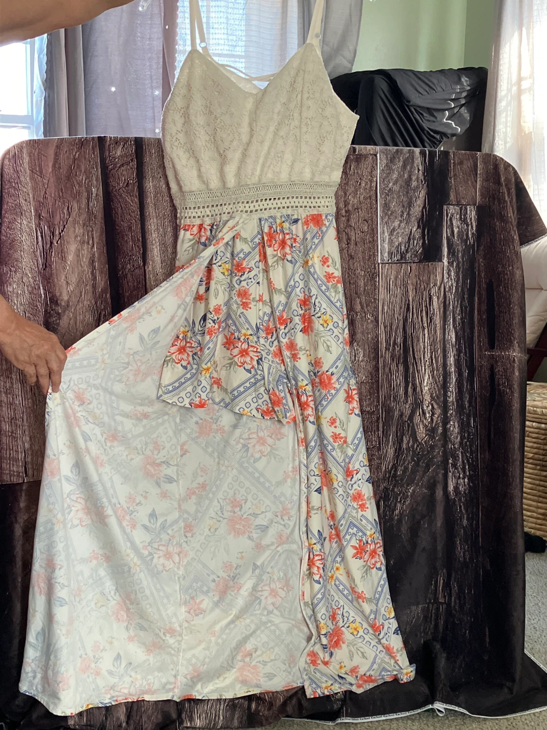 No Boundaries Dress with Lace Bodice and Floral Print Skirt - photo 3