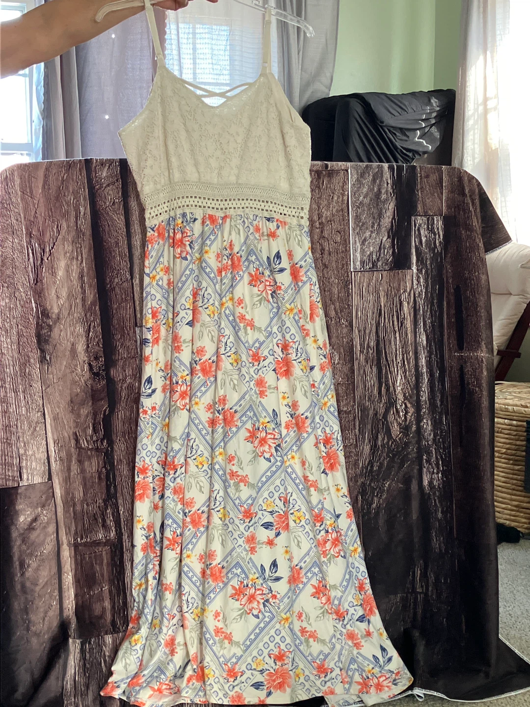 No Boundaries Dress with Lace Bodice and Floral Print Skirt - photo 2