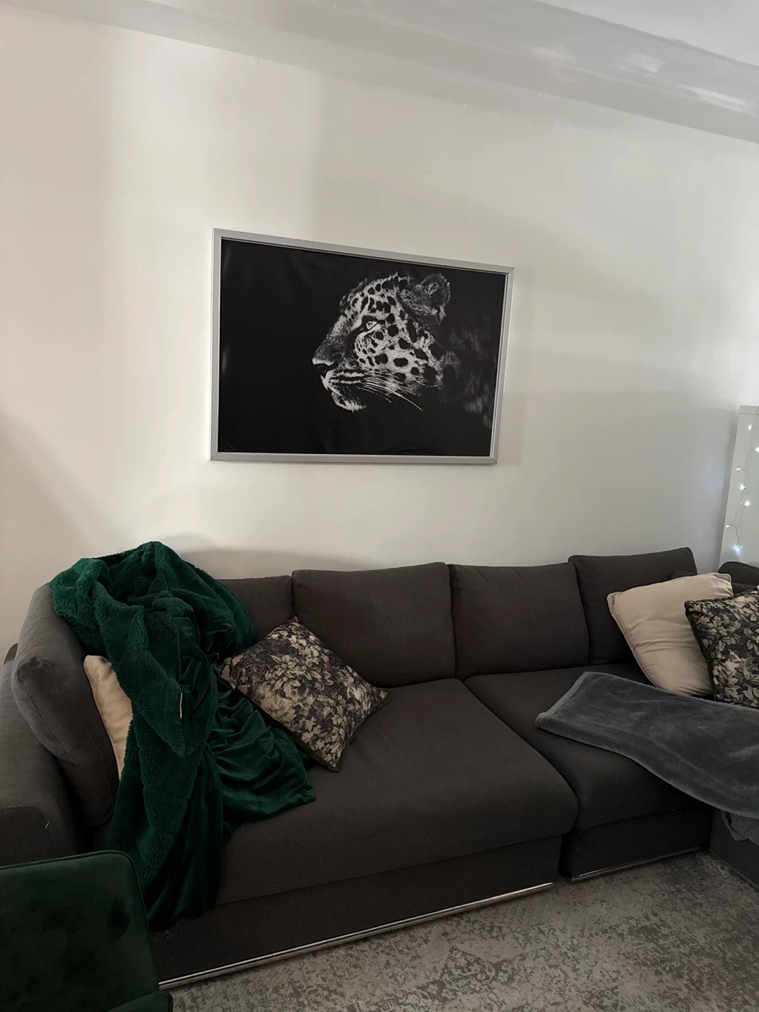 Framed Black and White Leopard Print Wall Art - photo 2