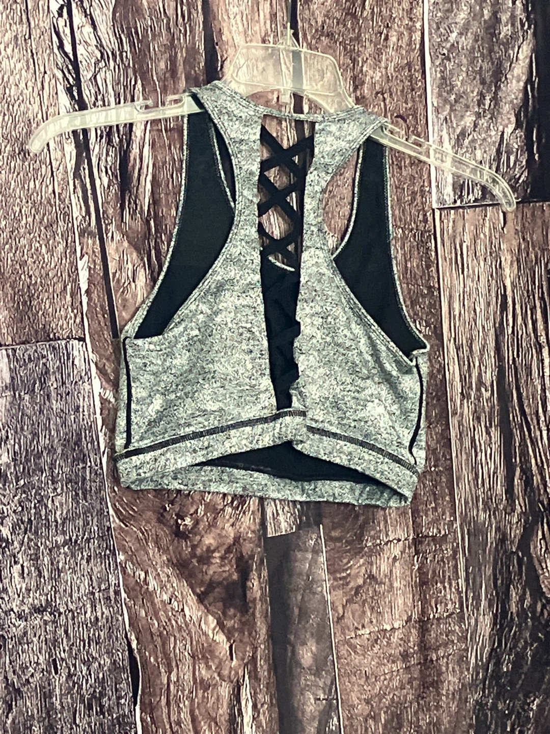 Gray Sports Bra with Criss-Cross Back - photo 2