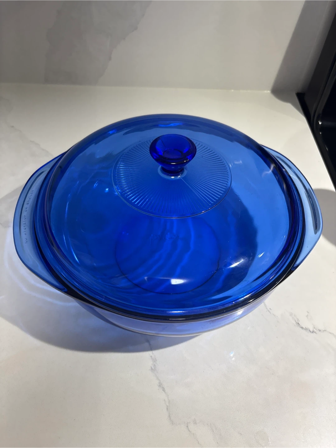 Pyrex Cobalt Blue Glass Casserole Dish with Lid