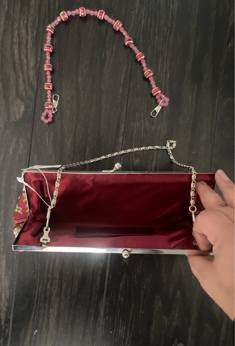 NWT Embellished Clutch Purse with Beaded Strap - photo 2