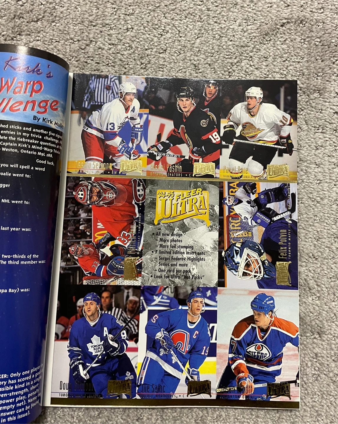 NHL Kraft Player Premiere Issue Magazine 1995 - photo 2