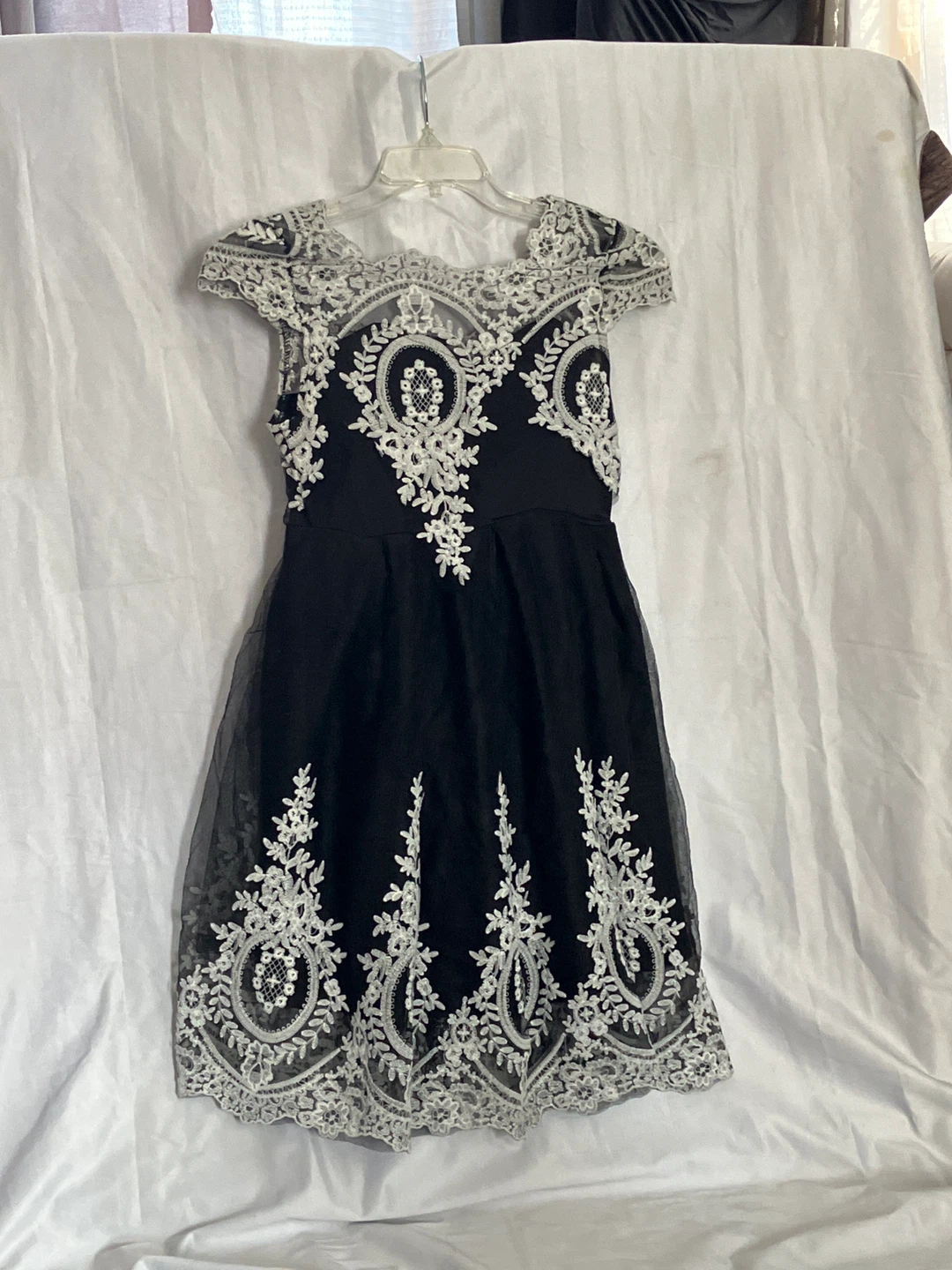 Black Lace Overlay Dress