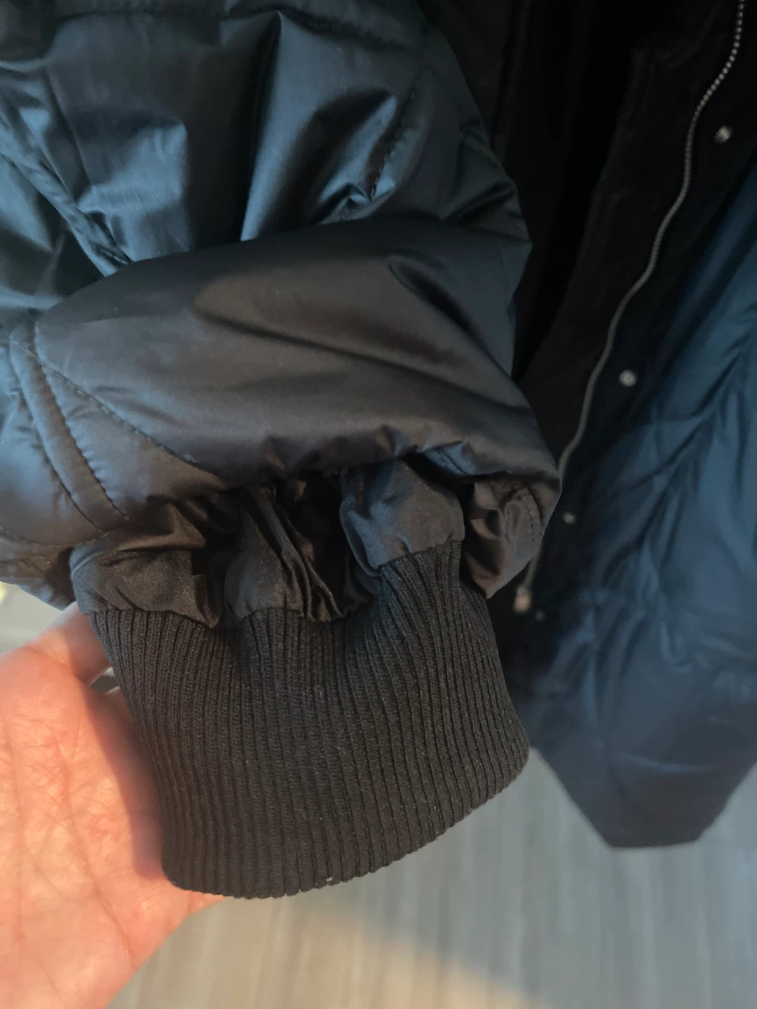 H&M Black Quilted Long Puffer Coat - Size XL - photo 2