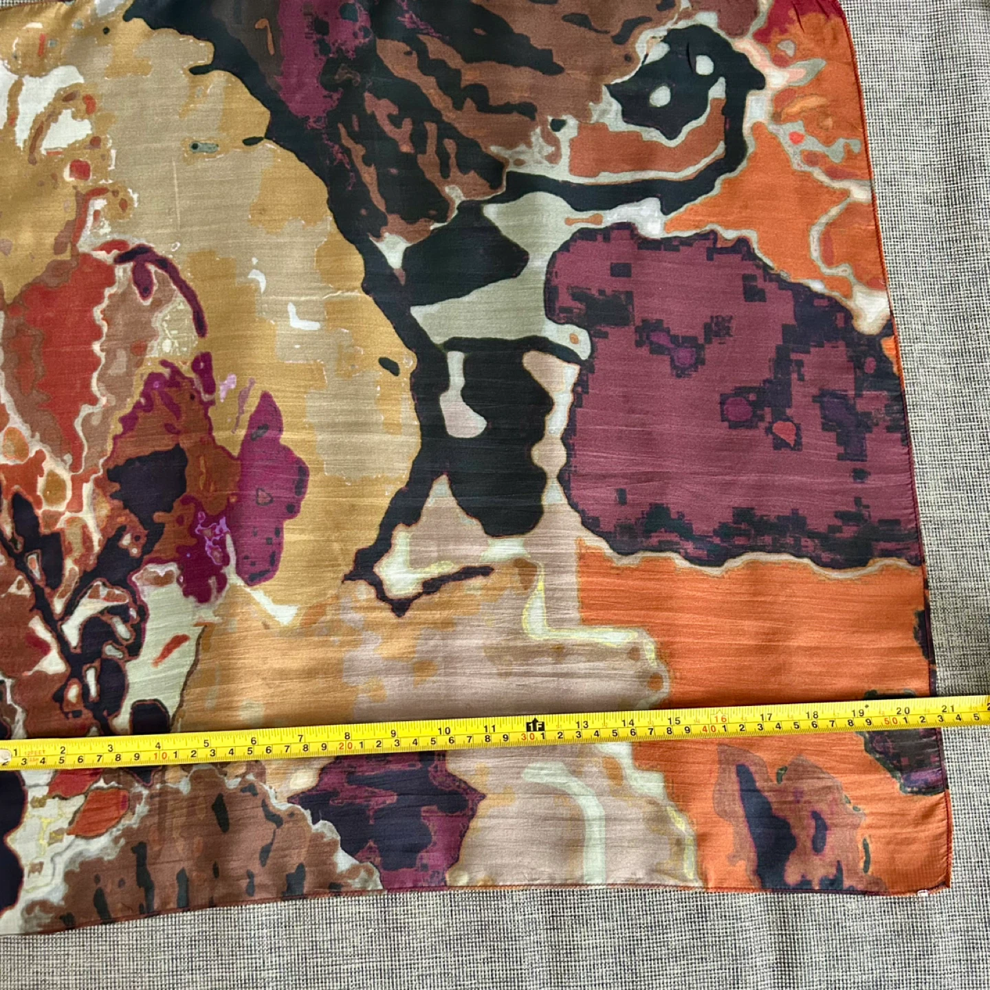 Foulard vintage abstract print square silk scarf - photo 2