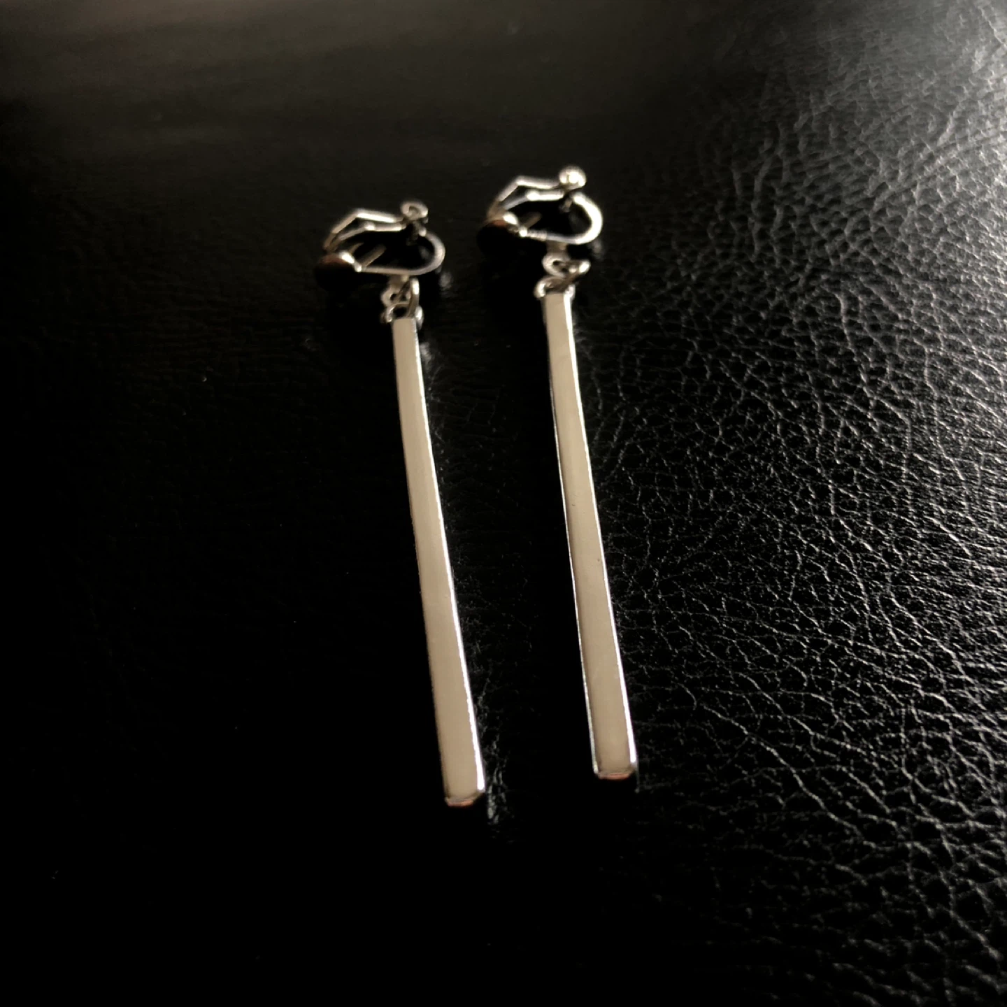 Silver Tone Bar Clip-On Earrings - photo 2