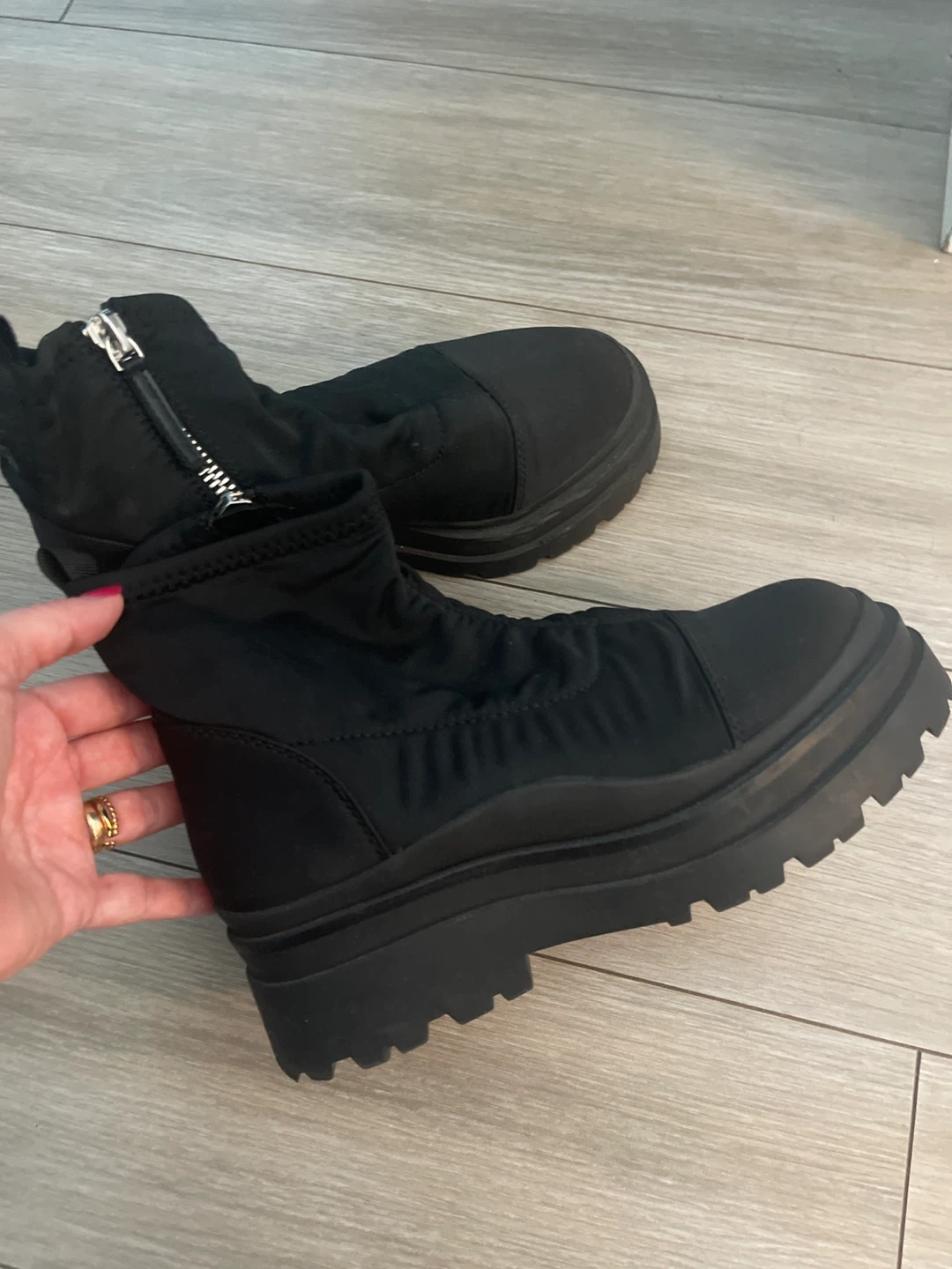 ALDO Black Zip Ankle Boots - Women's Size 8 - photo 2