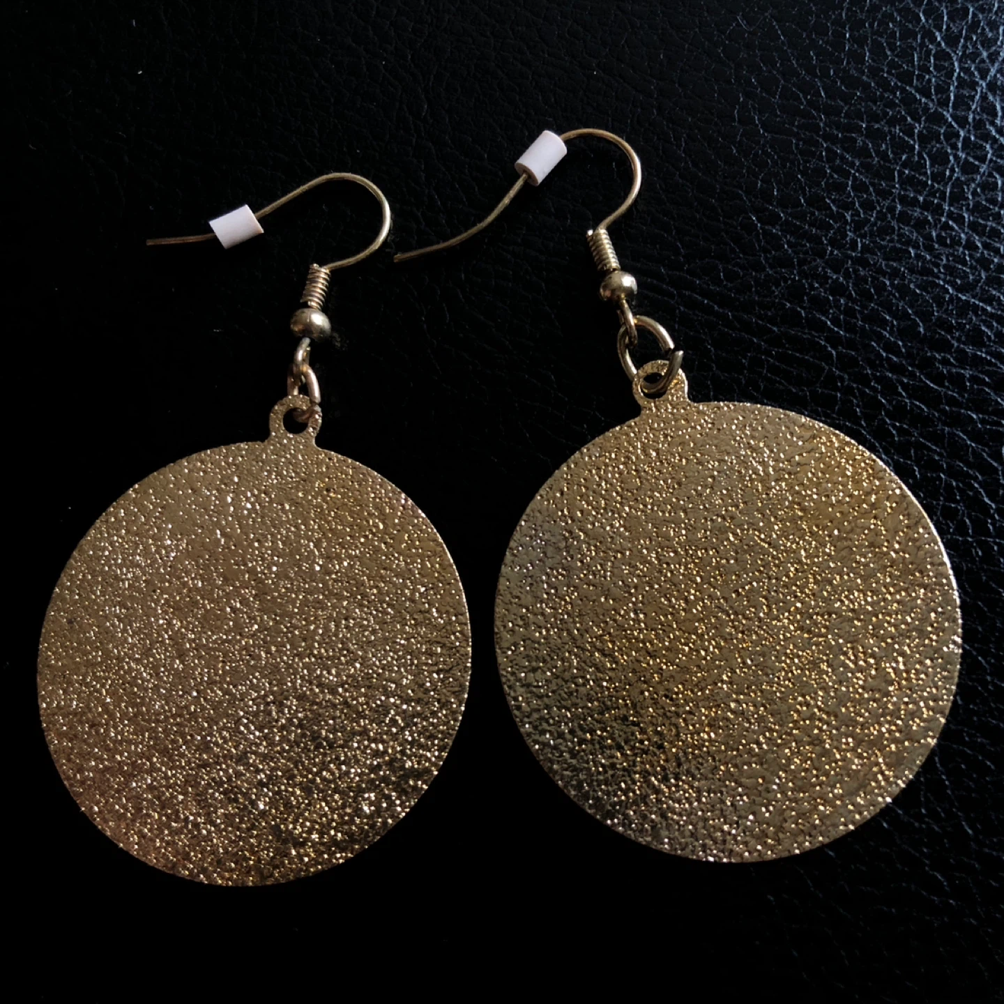 Gold Tone Round Pendant Earrings