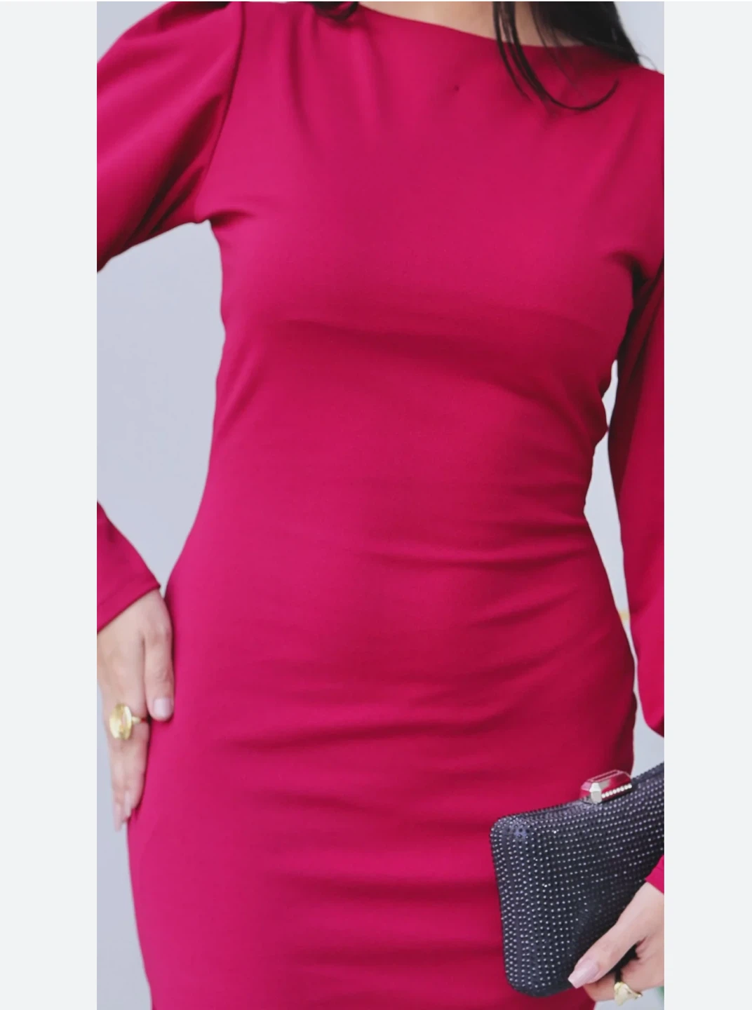 Women's Long Sleeve Pink Mini Dress