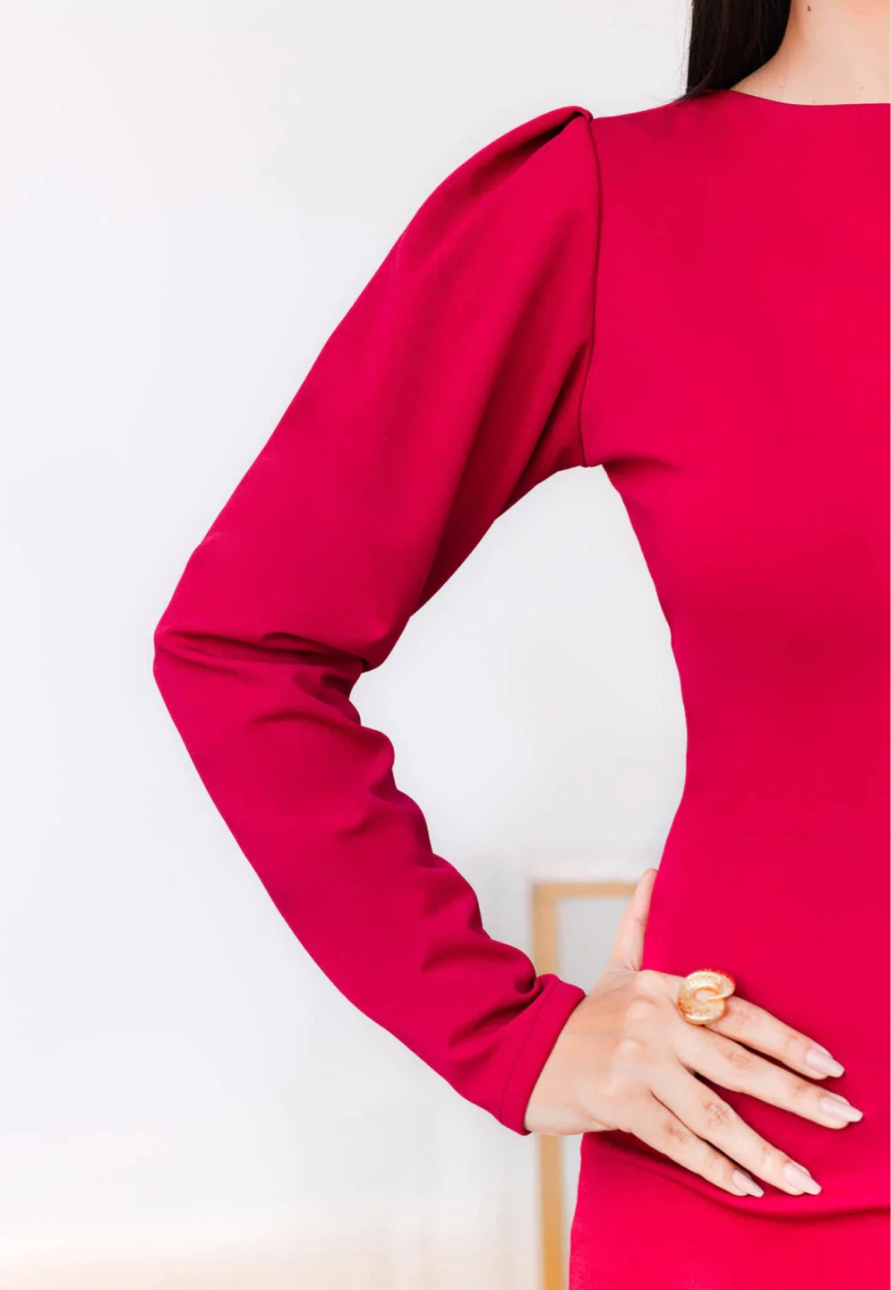 Women's Long Sleeve Pink Mini Dress - photo 2