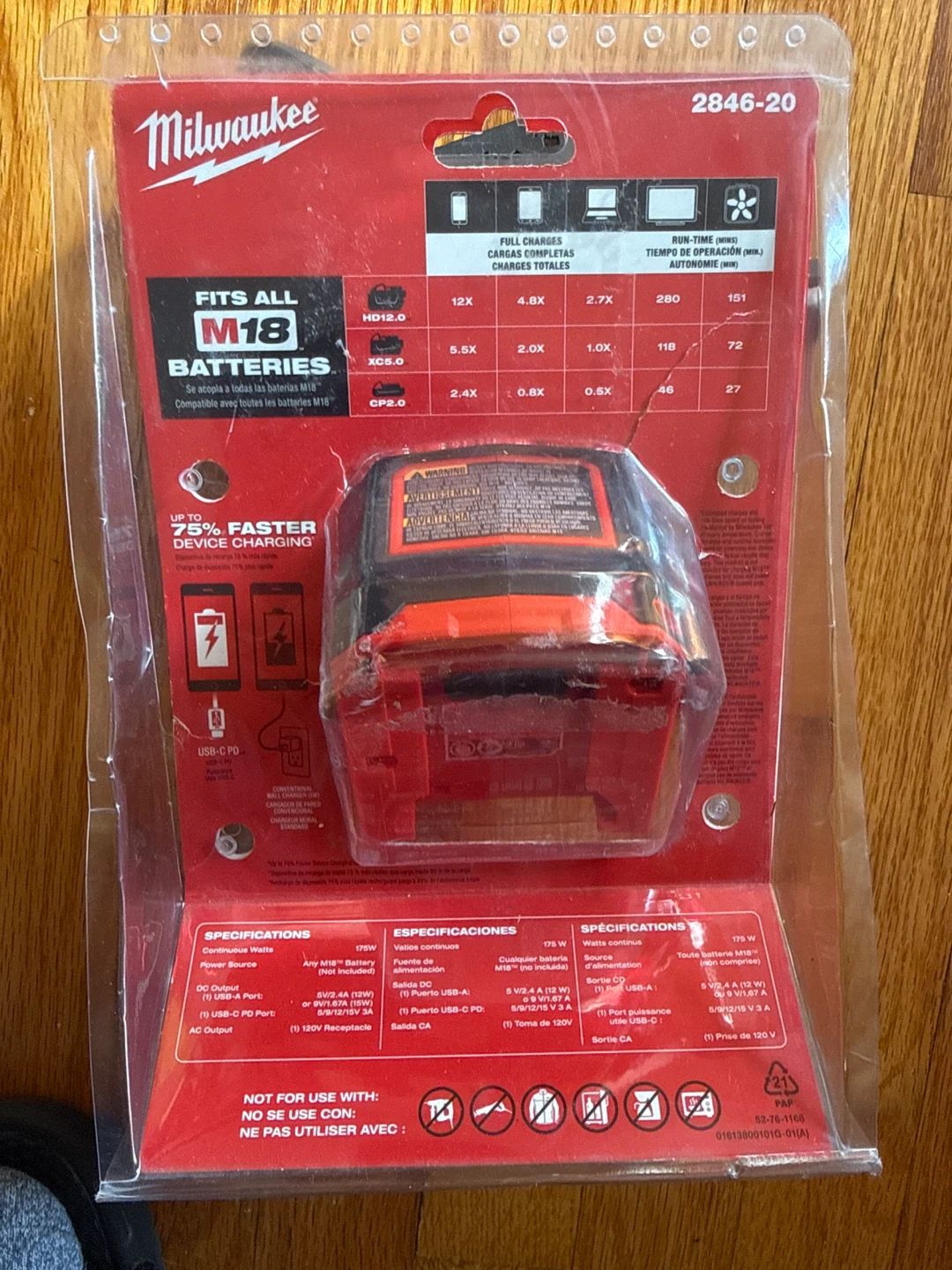 Milwaukee M18 TOP-OFF 175W Power Supply 2846-20 - photo 2