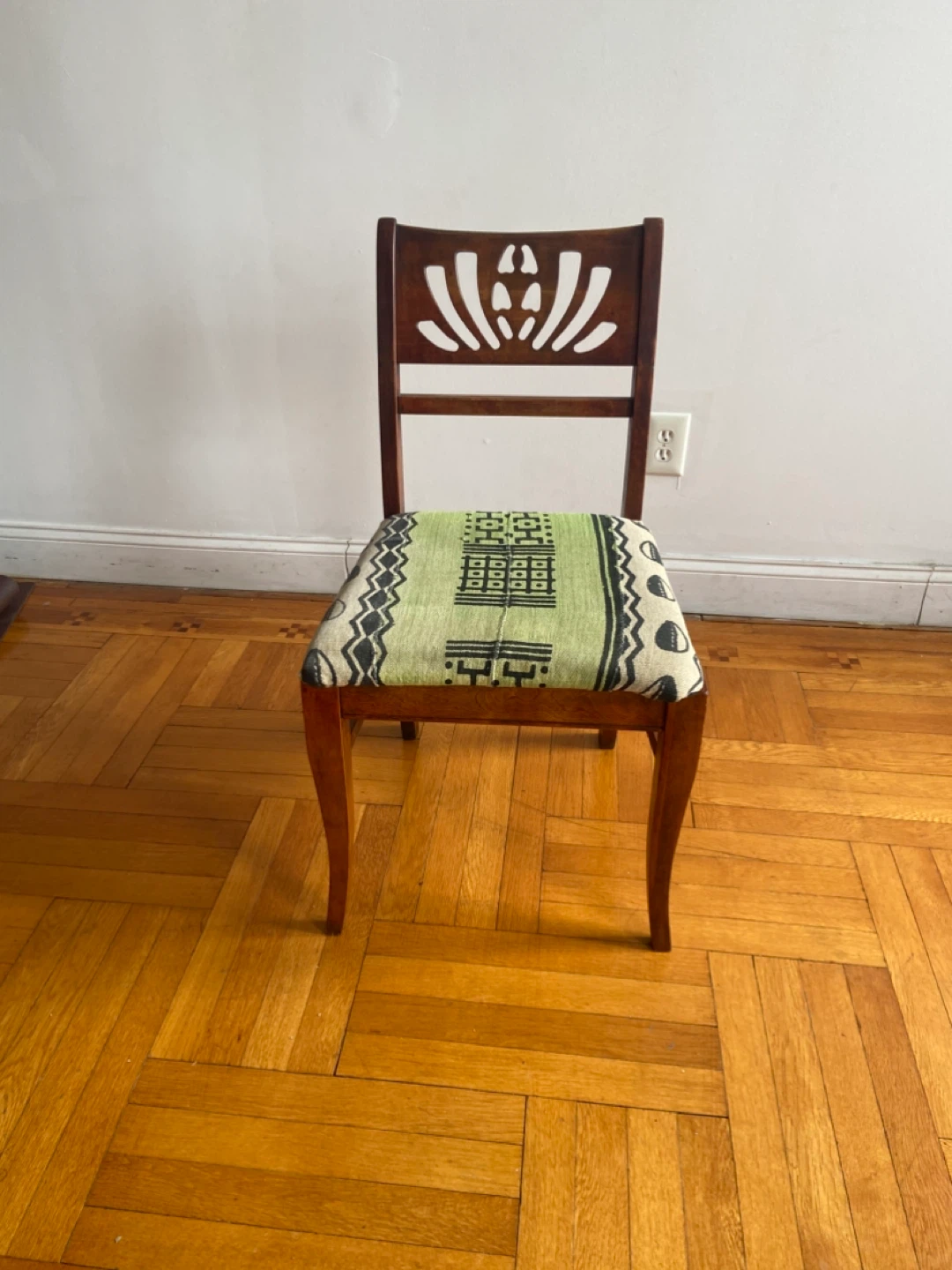 Wooden lotus chair with cowery shells