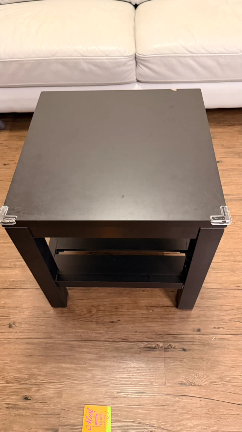 Black Side Table with Shelf
