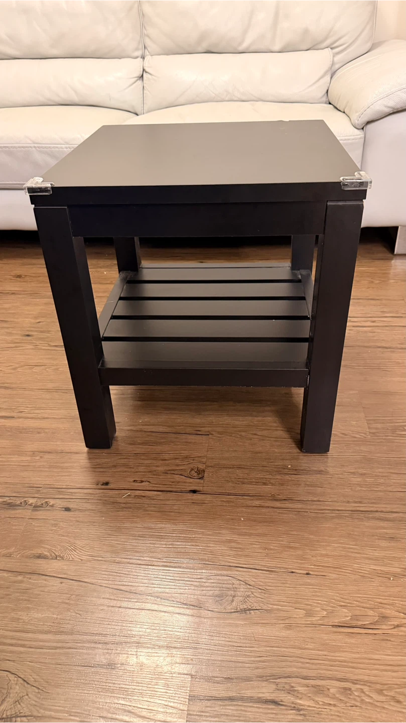 Black Side Table with Shelf - photo 3