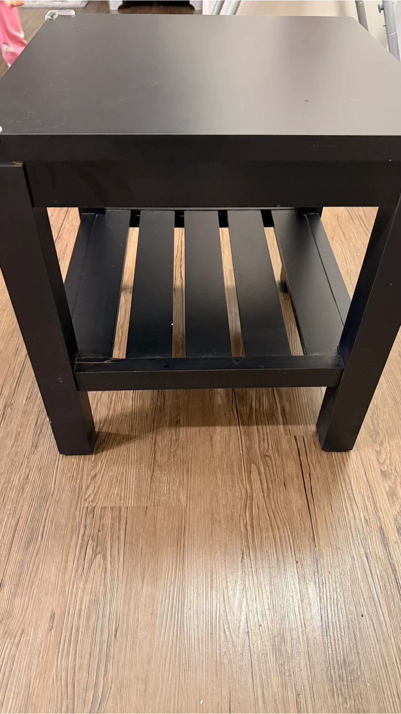 Black Side Table with Shelf - photo 2