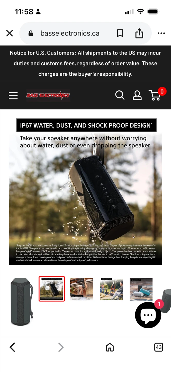 New Sony SRS-XE200 Waterproof Bluetooth Wireless Speaker - photo 2