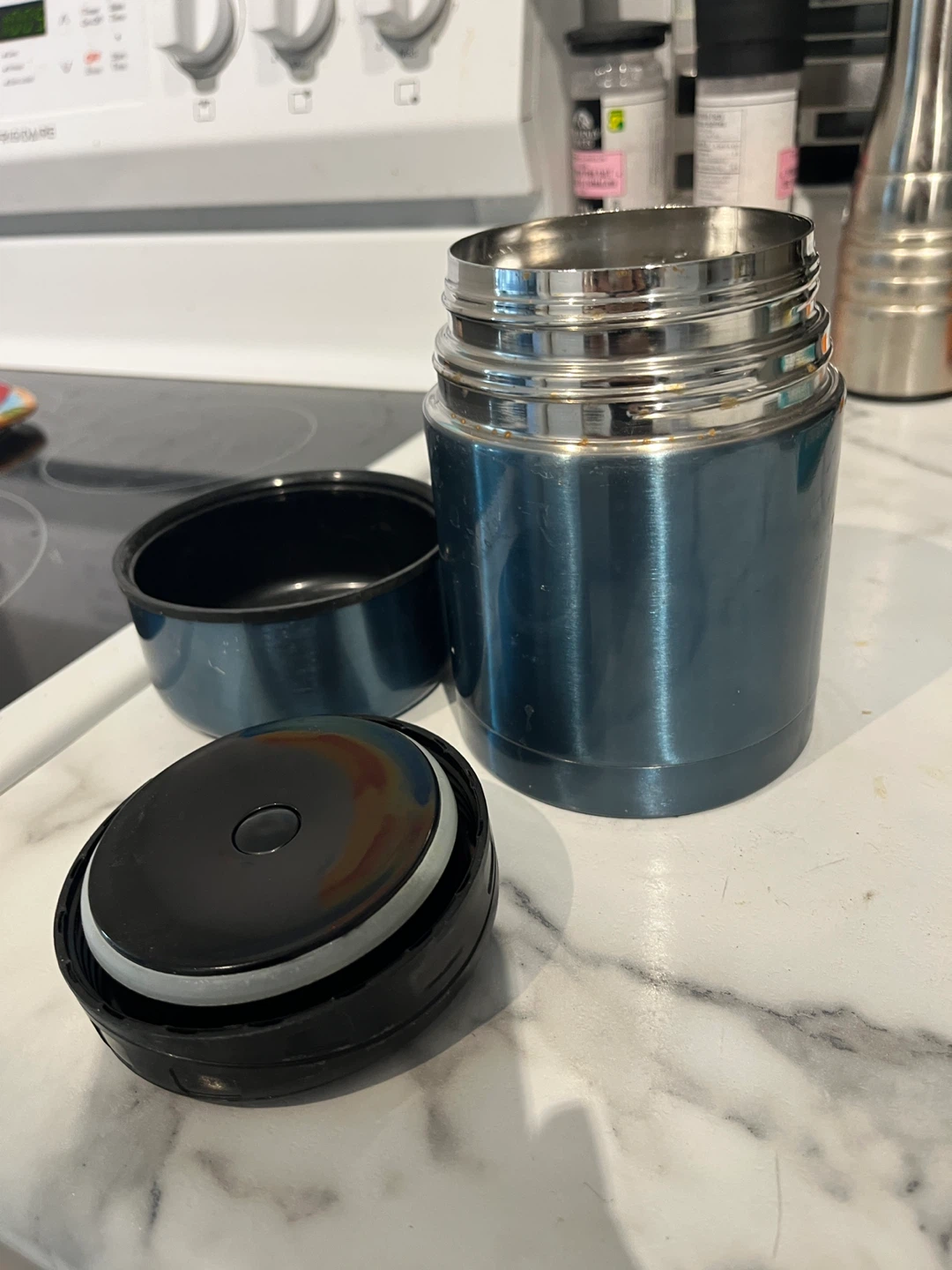 Large Thermos Blue wide mouthed Insulated Food Jar
