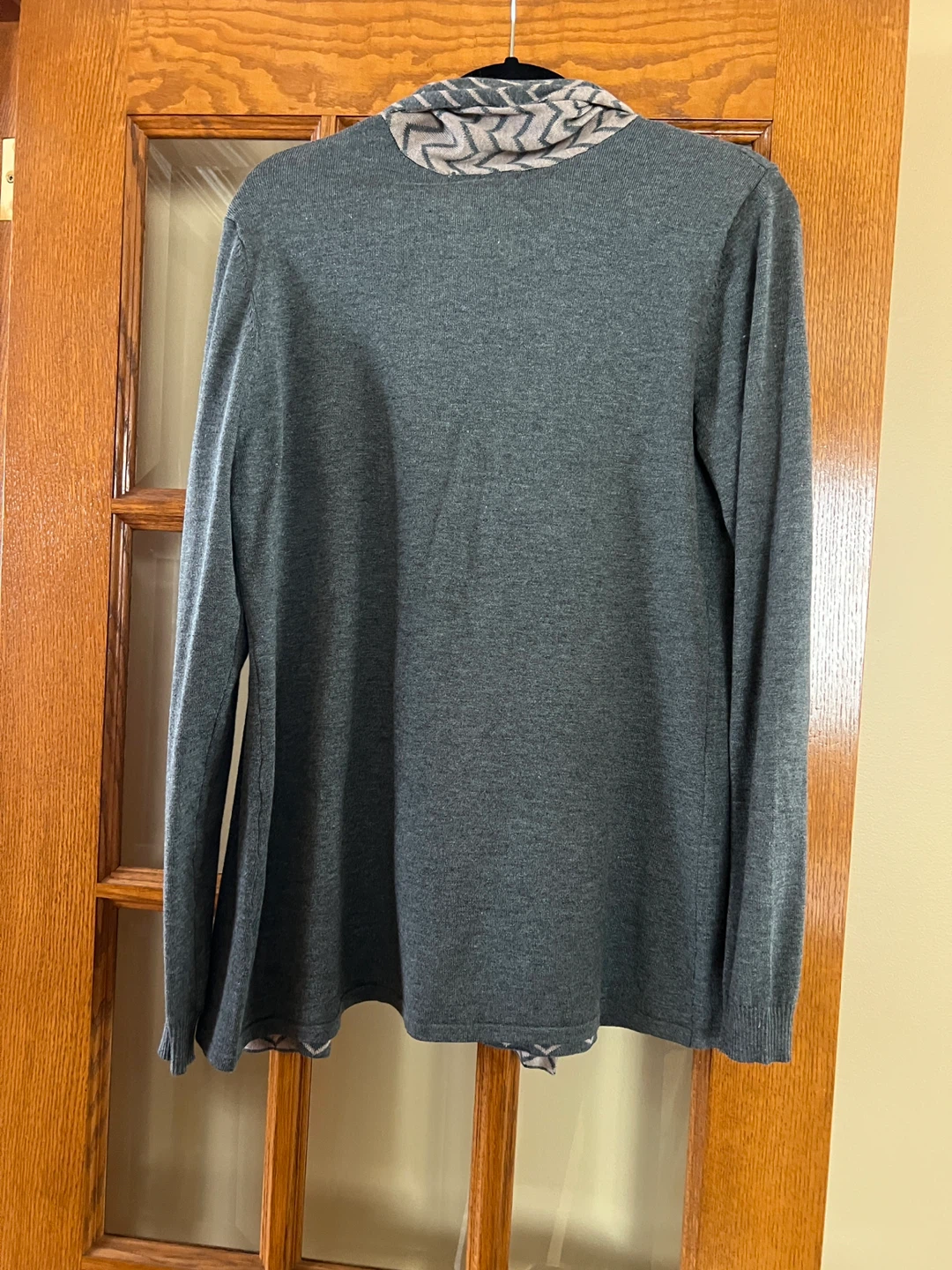 By Design Cardigan - Grey with Chevron Pattern - photo 5