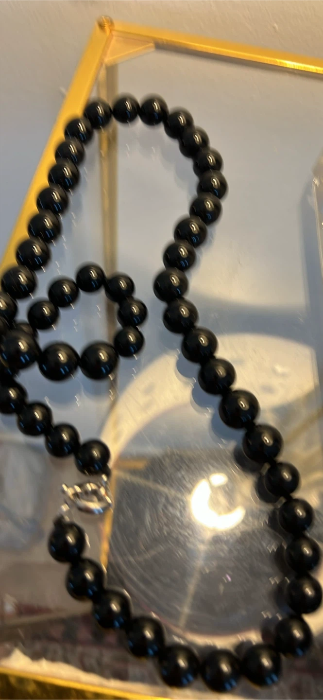 Black Onyx bead necklace.