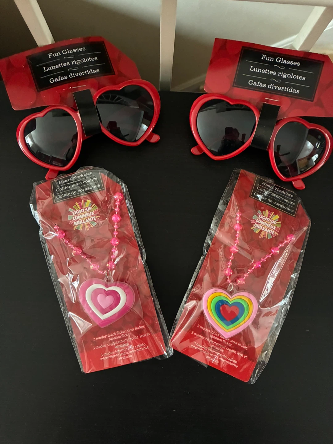 Heart-Shaped Fun Glasses and Necklaces Set