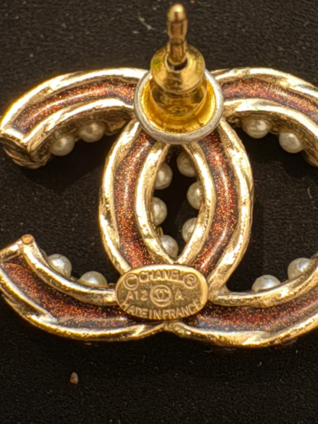 Chanel CC Pearl Stud Earrings Vintage - photo 5