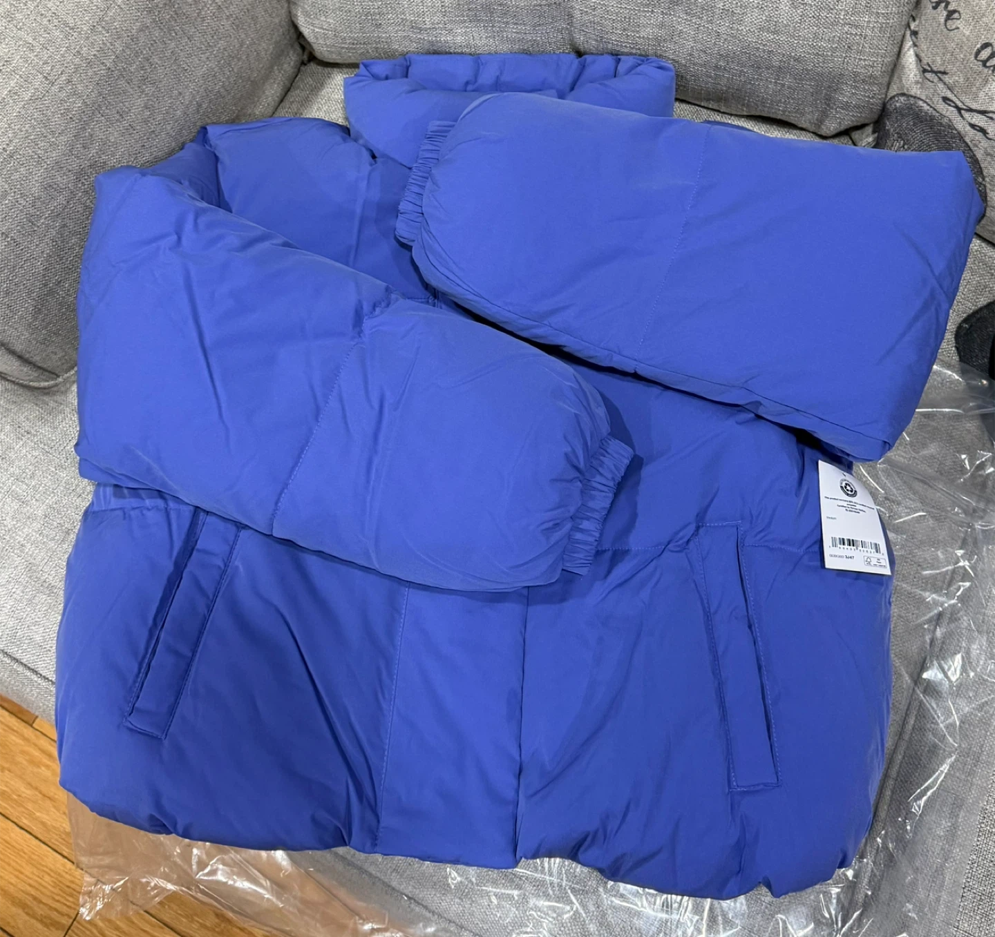 Cropped Puffer Jacket - Purple Blue