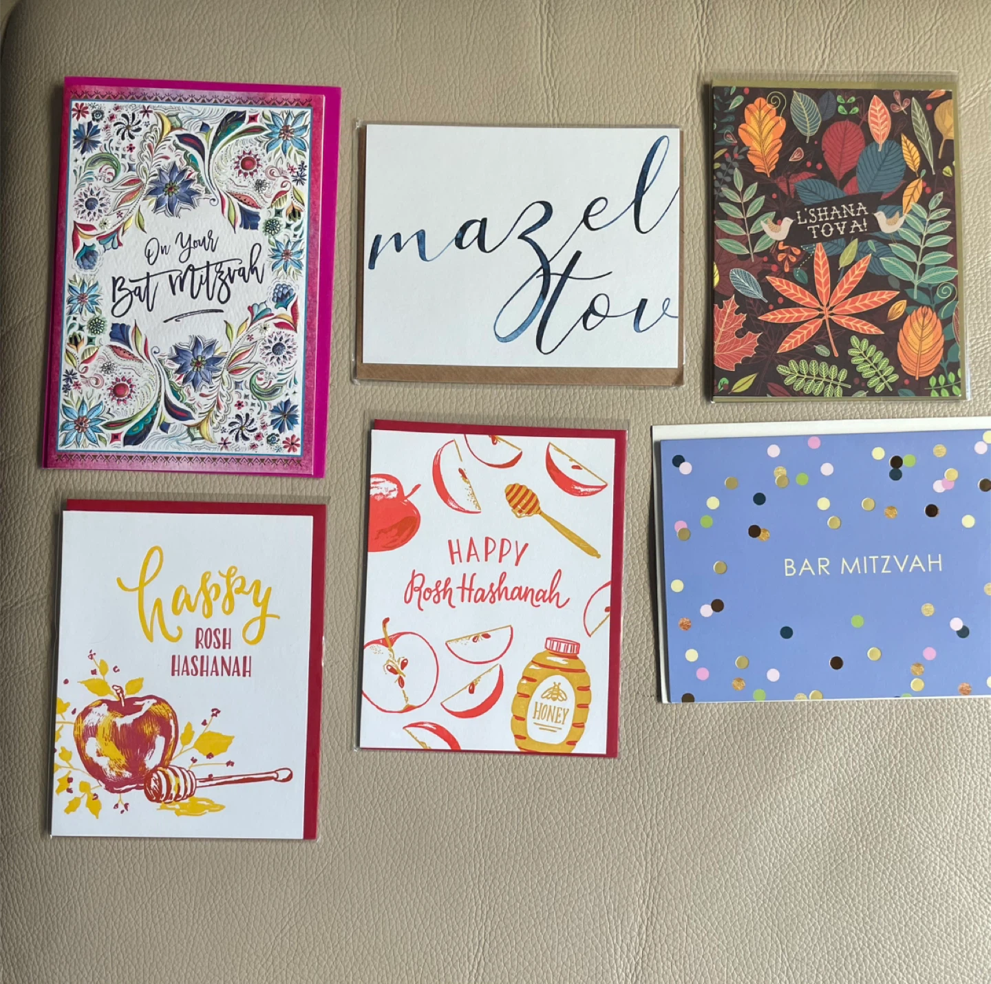 Judaica Assorted Greeting Cards bundle of 6 NEW