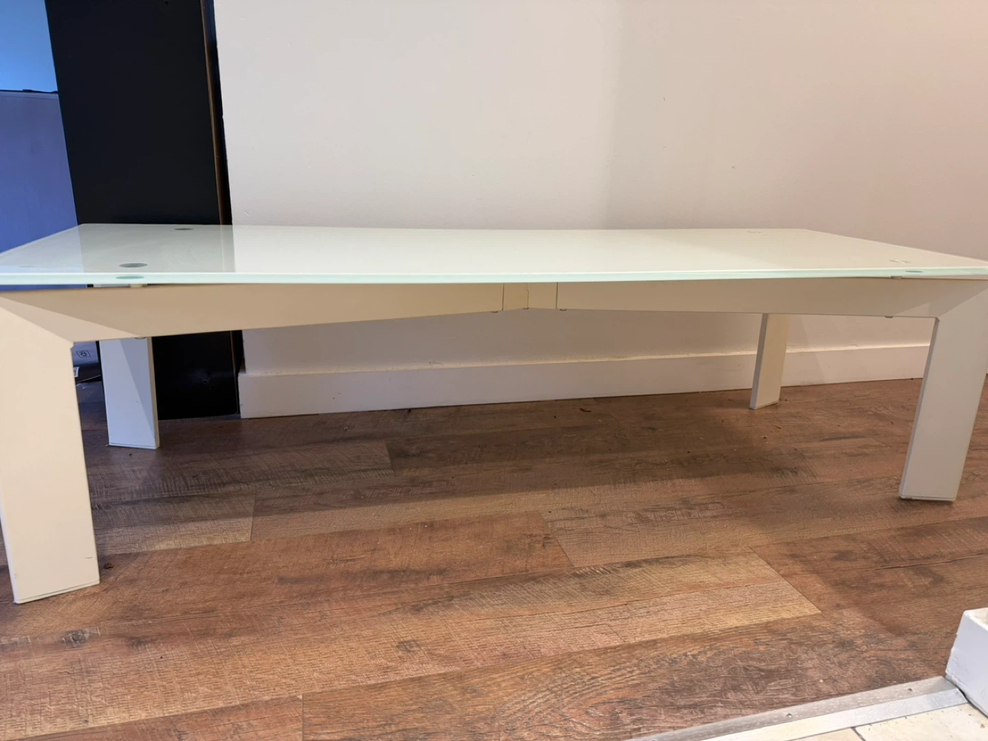 White Coffee Table with Glass Top - photo 2