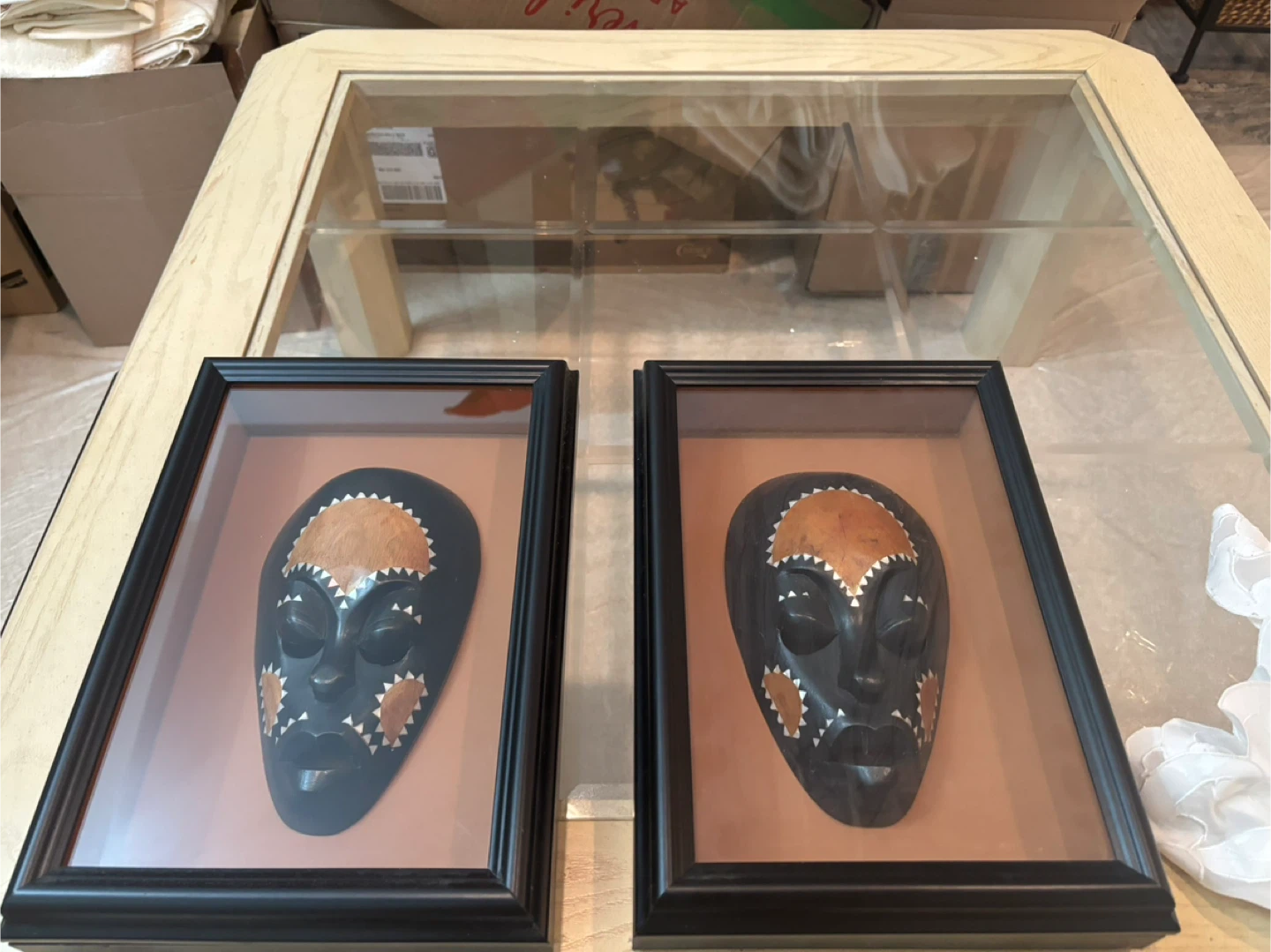 Framed African Wood Mask Wall Art Decor –2-Piece Set - photo 3