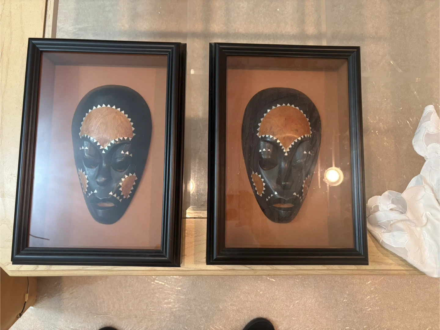 Framed African Wood Mask Wall Art Decor –2-Piece Set - photo 4