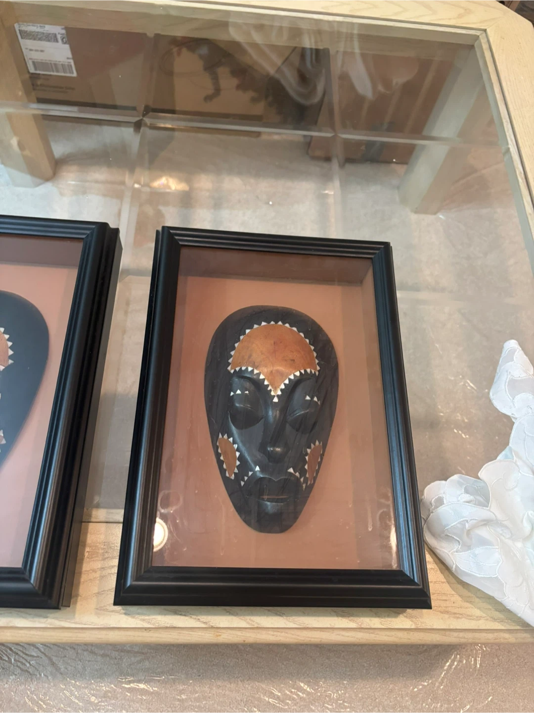 Framed African Wood Mask Wall Art Decor –2-Piece Set - photo 2