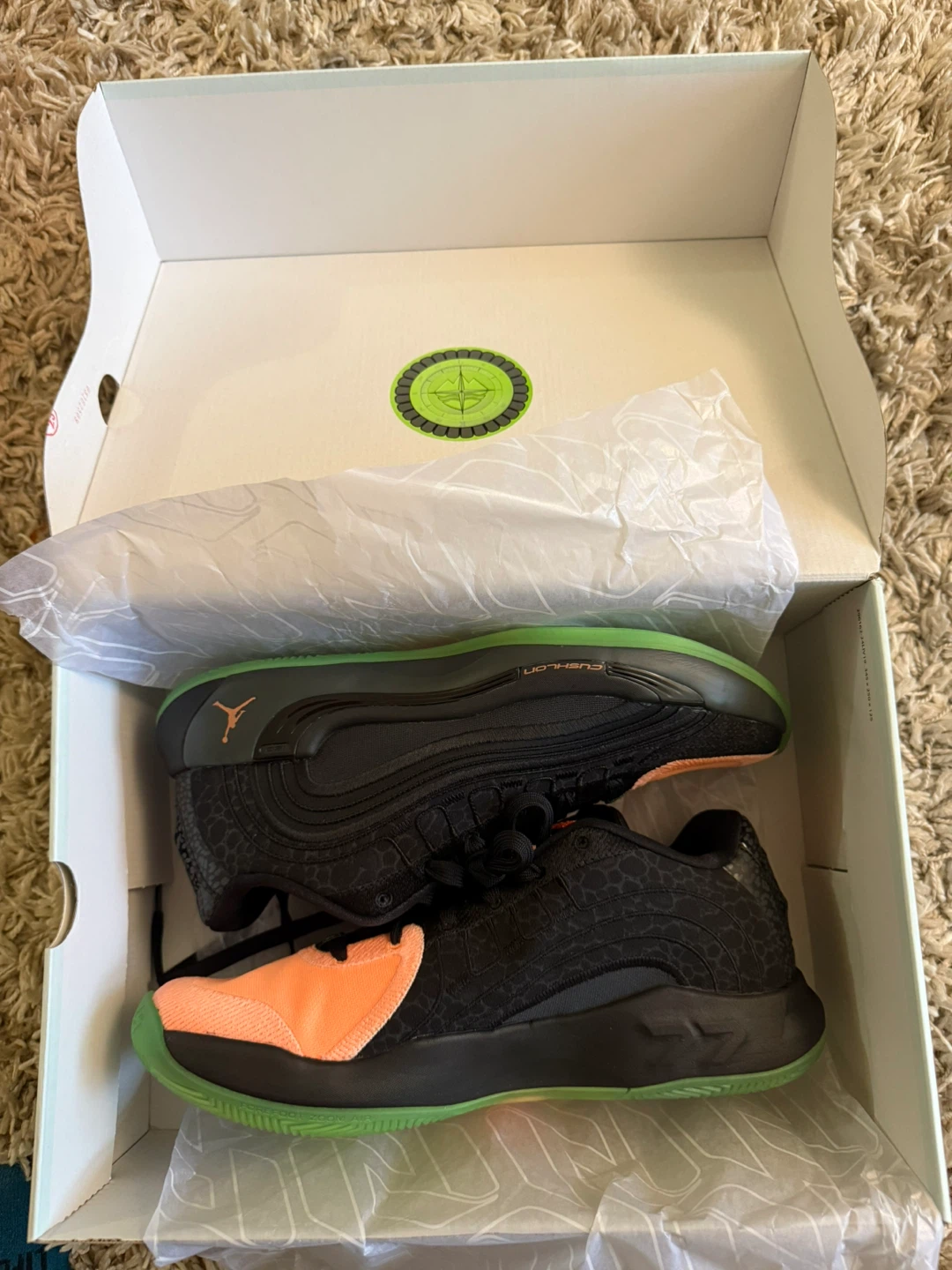Jordan Luka 4 Basketball Shoes Black/Team Orange Size 11 - photo 2