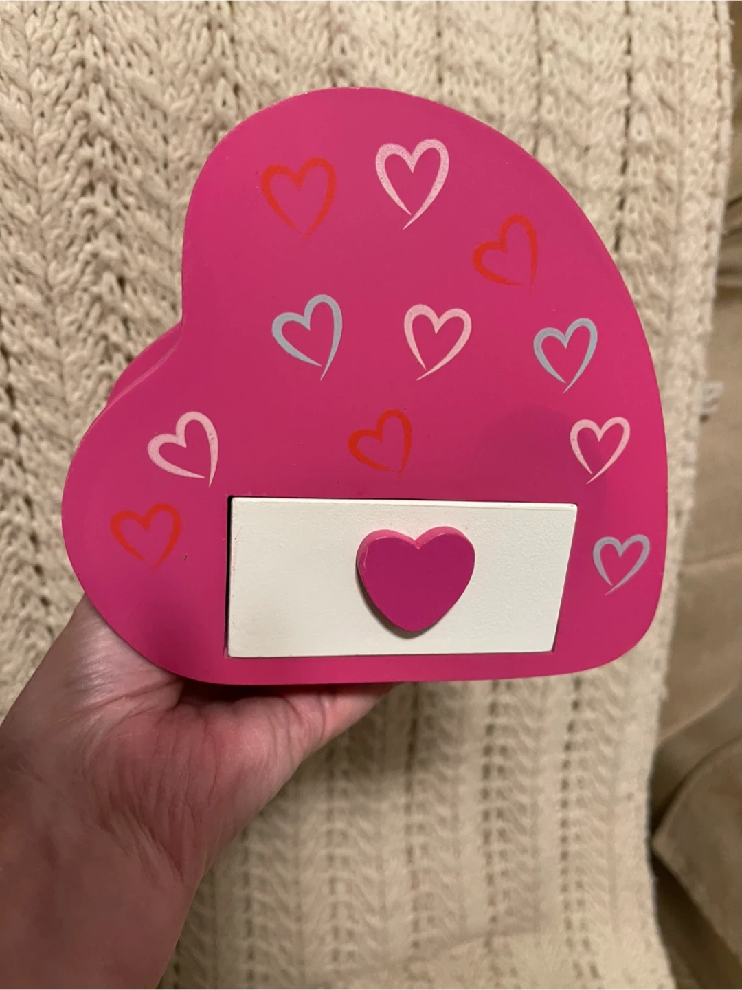 Pink Heart Shaped Desk Organizer with Drawer - valentine gift 🏆