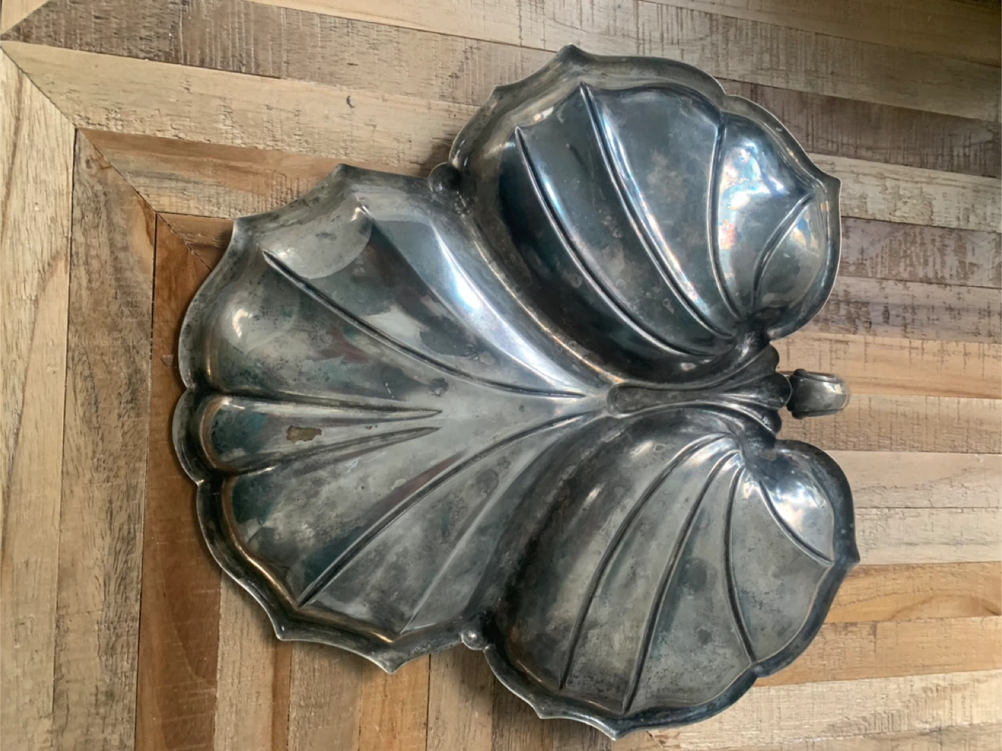 Vintage Silver Leaf Shaped Serving Dish - photo 2