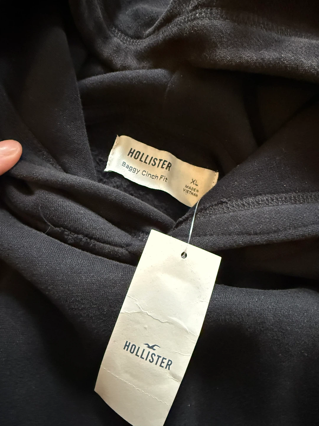 Hollister Black Baggy Cinch Fit Hoodie - XL - photo 2