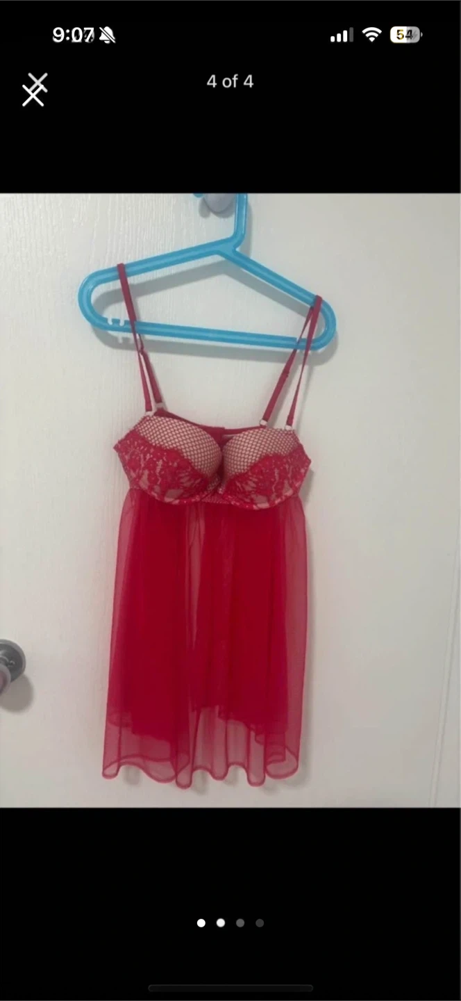 Red Babydoll Lingerie - 34B - photo 2