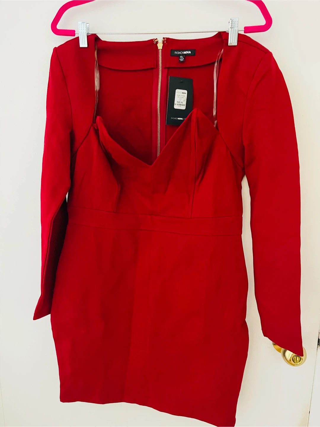 Fashion Nova Red Long Sleeve Mini Dress - photo 4
