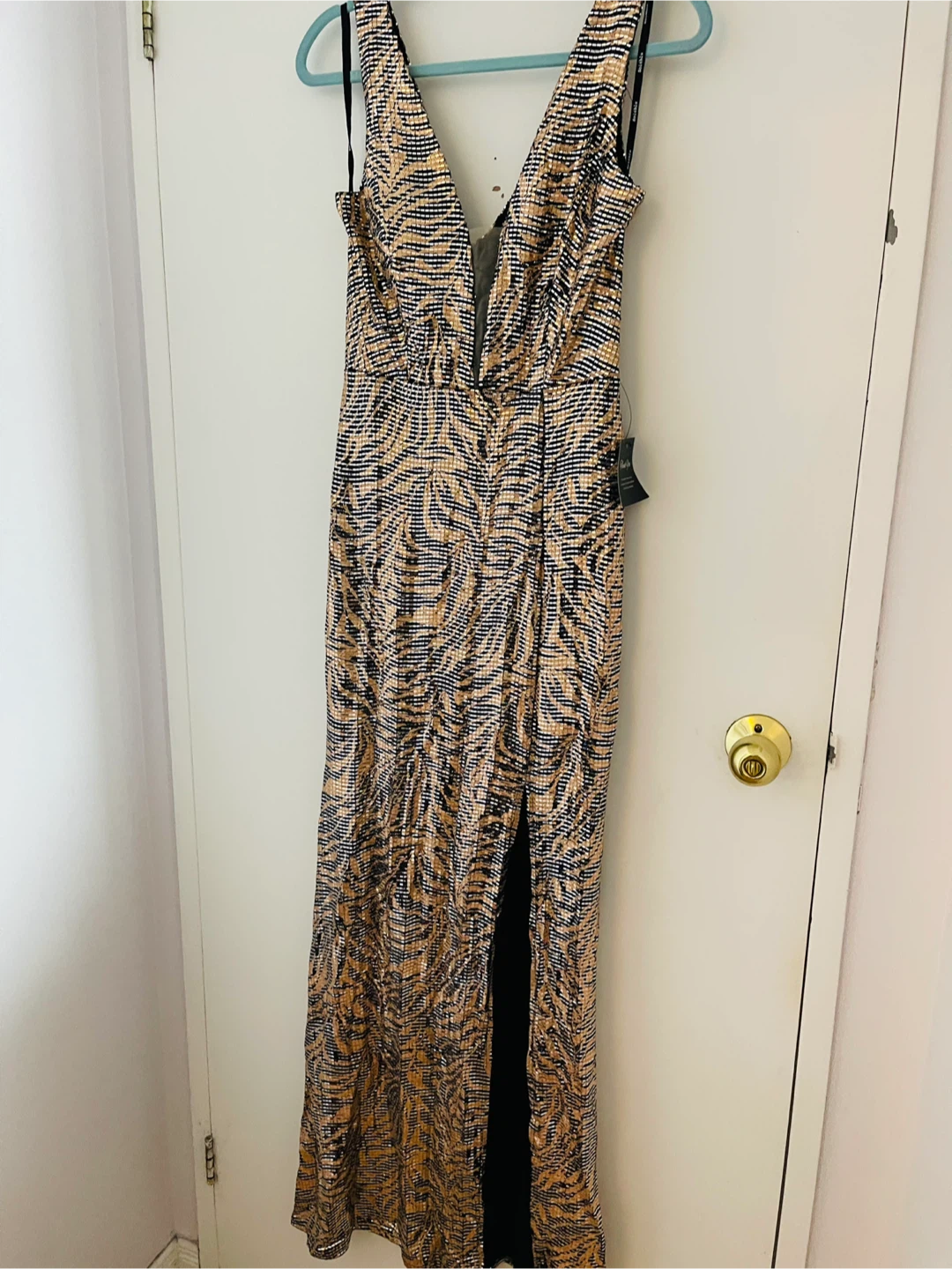 Fashion Nova Sequined Maxi Dress with High Slit - photo 2