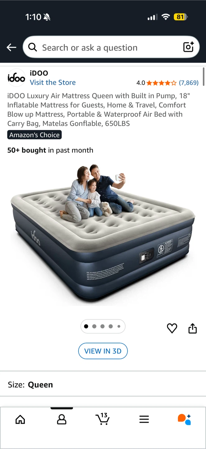 iDOO Twin Air Mattress with Built-in Pump