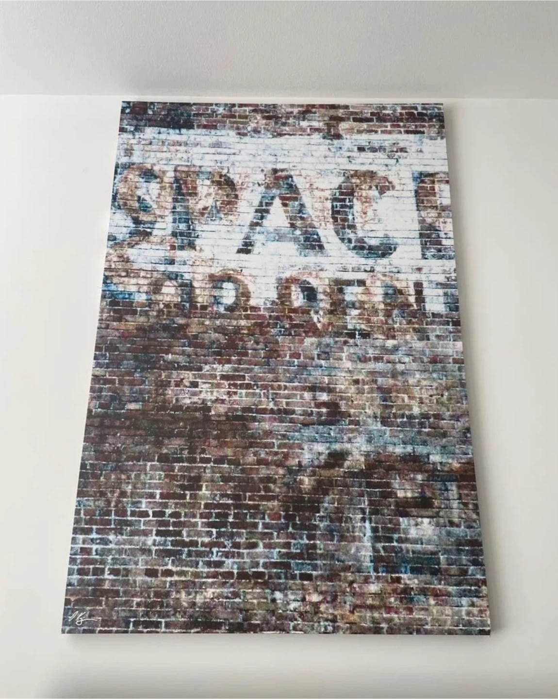 Canvas Print - "SPACE FOR RENT" Brick Wall Art
