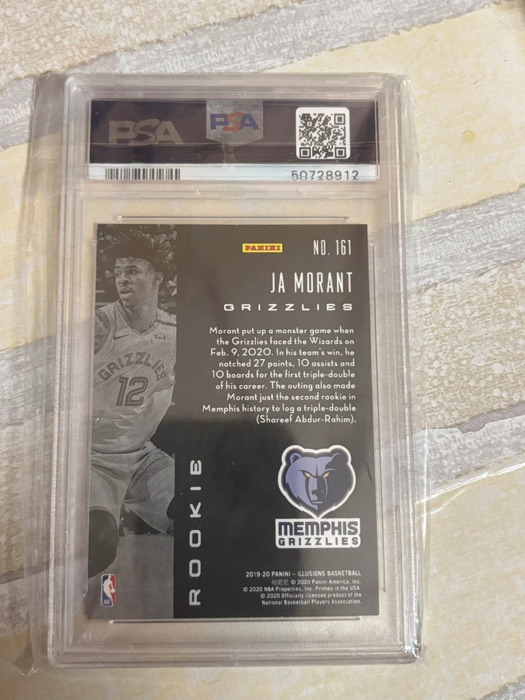 2019 Panini Illusions Ja Morant RC #161 PSA 10 Gem Mint - photo 2